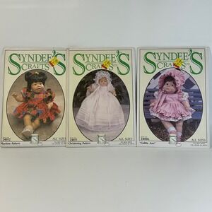 Syndee's Crafts Doll Sewing Patterns Lot 3 NIP Vintage Christening Gabby